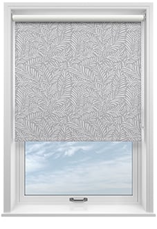 Balmy Palms (Blackout), Grey Whisp - Motorised Roller Blind